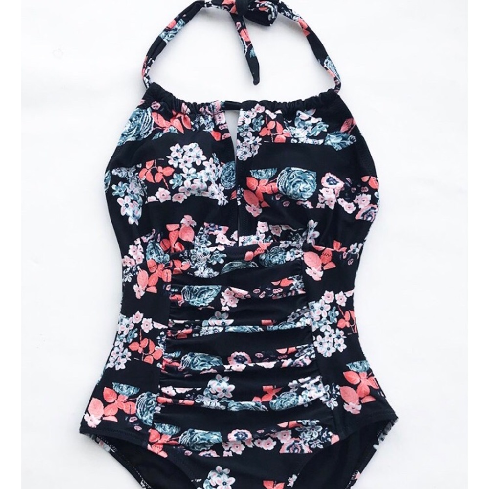 NWT One piece shirred swimsuit - Cupse Ice Shards
